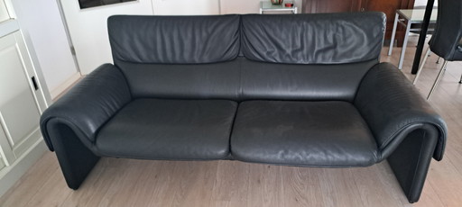 De Sede DS 2011, 2,5-Sitzer, schwarzes Leder