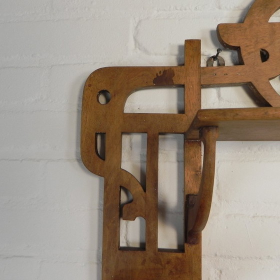 Image 1 of Appendiabiti da parete in stile Liberty, etagere, anni '20