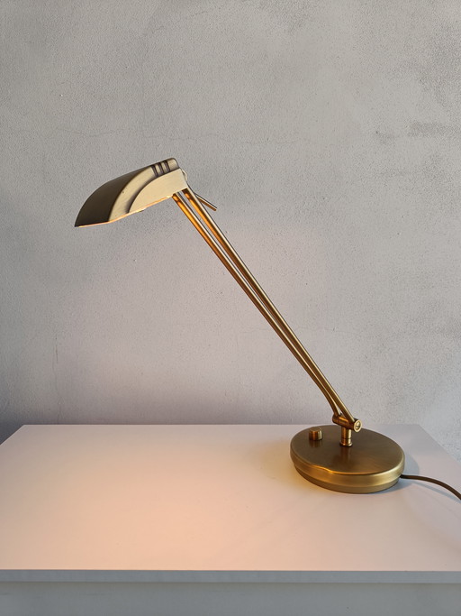 Vintage brass desk lamp by Hillebrand Leuchten, Germany, 1970s, adjustable minimalist design