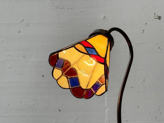 Image 1 of Vintage tafellamp in Tiffany-stijl, veelkleurig, jaren 70