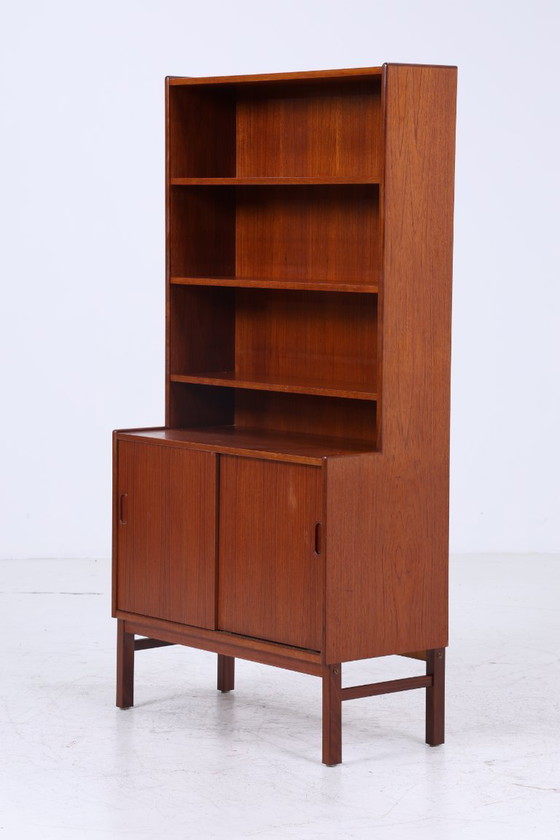 Image 1 of Vintage Teak Étagère | Mid Century Bibliothèque Rétro Bois Rangement 60's 70's #08-08