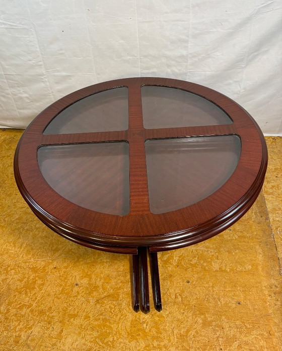 Vintage G-Plan Round Coffee Table & 4 Nested Stools | 1970s | Mahogany & Glass | Mid-Century Retro Design A (photo 8 of 18)