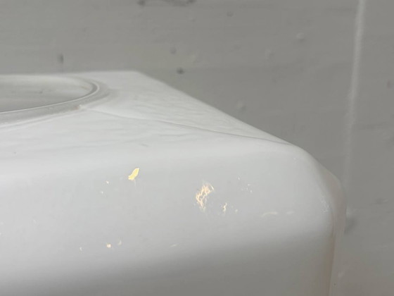 Image 1 of Suspension vintage en verre opalin cubique, années 1940