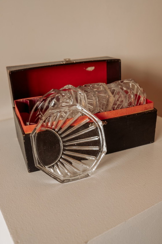 Image 1 of Vintage glass coasters in matching box