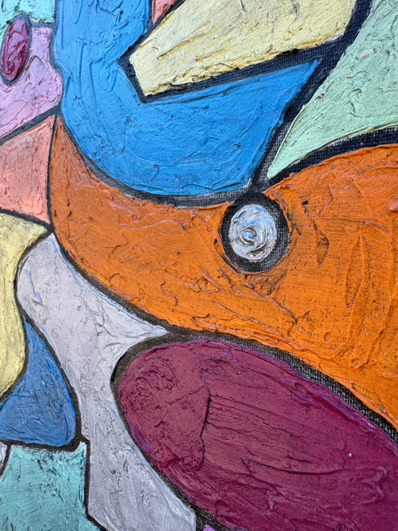 Tableau abstrait géométrique coloré – Peintures et dessins, Toile (photo 13 of 14)