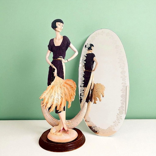 Art Deco Spiegel im Stil von Giuseppe Armani