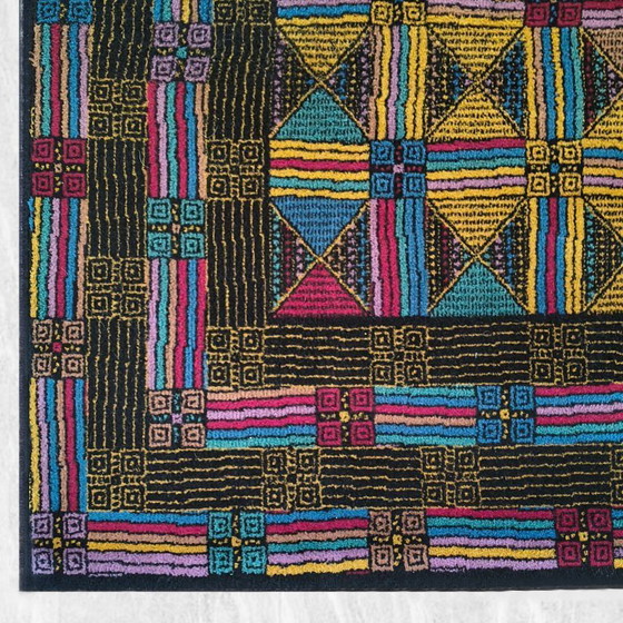 Image 1 of Magnifique tapis géométrique italien en laine des années 1980, signé Missoni pour T&J Vestor