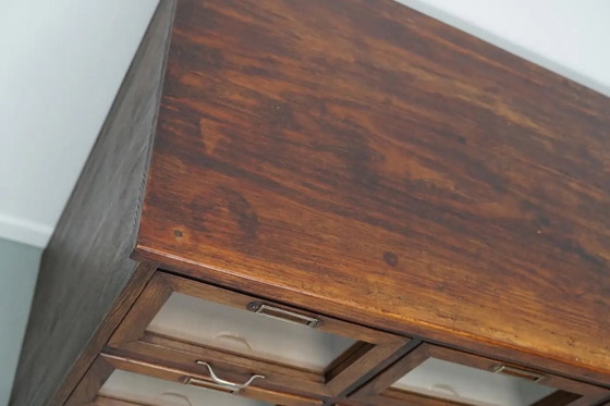 Image 1 of Armoire de mercerie/vitrine vintage en chêne hollandais, années 1950