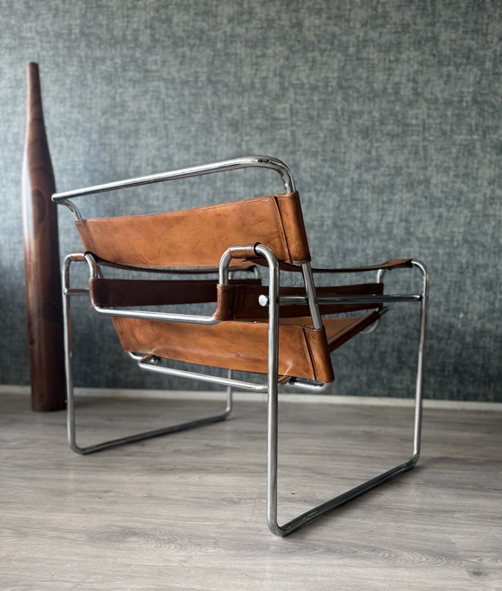 Image 1 of Sedia vintage "Wassily", pelle color cognac, Italia, anni '70