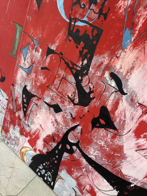 Image 1 of Erik De Bruijn Schilderijen - 2 Stuks Van 2m Bij 2m