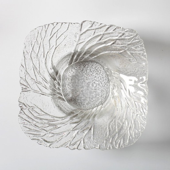 Image 1 of Mid-Century Finnish Glass Bowl: Lasisepät Mäntsälä 'Forest' Design
