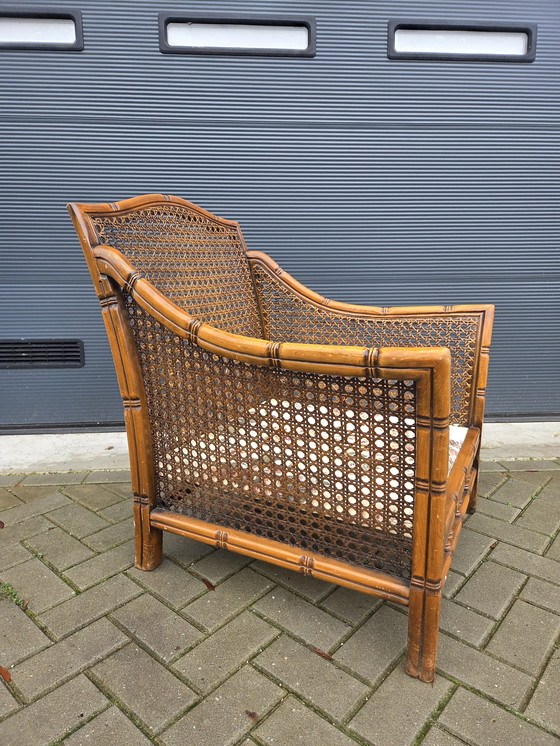 Image 1 of Sedia Giorgetti in rattan e bambù
