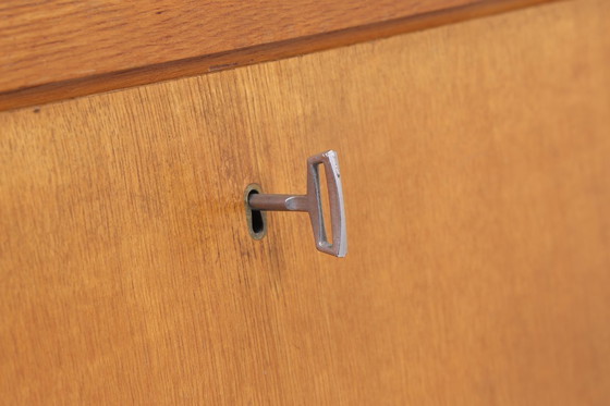 Image 1 of Vintage Musterring segretario in frassino | Mid Century desk cabinet work desk retro wood storage 50s #07-01