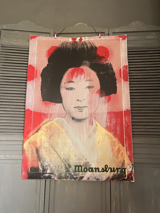 Zeefdruk (75/108cm) Moansburg “Geisha red” nr 8 vd10