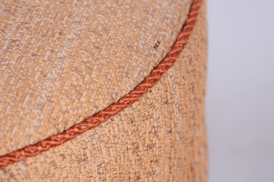 Gerestaureerde Bauhaus-kruk, verchroomd staal, verende bekleding, Tsjechisch, jaren 1930 – Krukjes, Textile (photo 3 of 7)