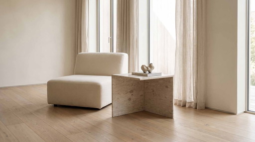 Table d'appoint et table basse vintage "TRAVERT" en travertin, années 70 – salontafels