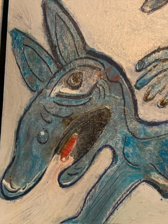 Image 1 of Cobra Oil painting Lucebert “The Rider” 1961