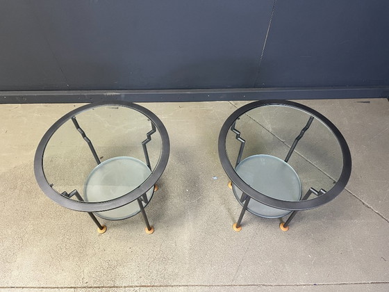 Image 1 of Coppia di tavolini laterali in stile Memphis, anni '80