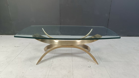 Image 1 of Tavolino da caffè italiano in ottone scultoreo vintage, anni '70