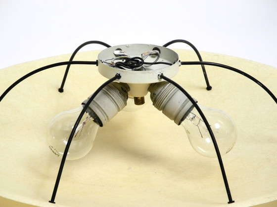 Image 1 of Äußerst seltene große runde Mid Century Modern Deckenleuchte aus Fiberglas | Ø 55 cm | Ø 21.65"