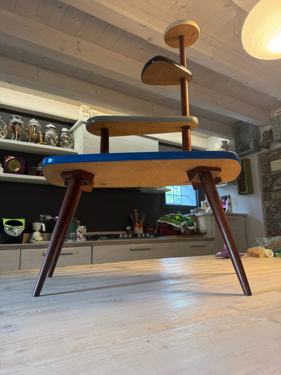 Mid-Century Meerlaagse Plantentafel – Jaren 50/60 Atomic Formica – Hout, lamine (photo 3 of 8)
