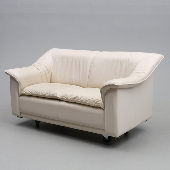 Image 1 of Ensemble de canapés vintage en cuir 2 pièces — 2 places + 3 places — Seconde moitié du XXe siècle