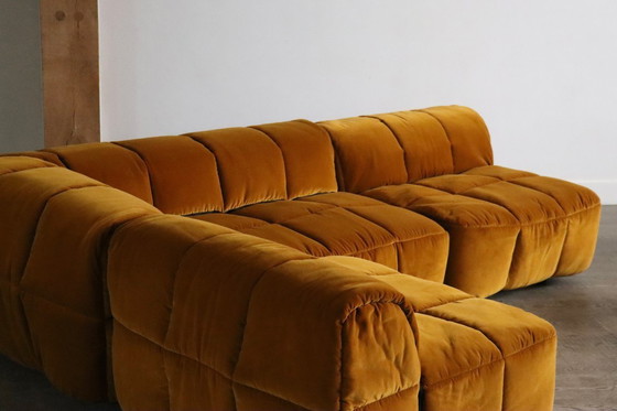 Image 1 of Arflex Strips Sofa By Cini Boeri In Velvet, Italy 1968