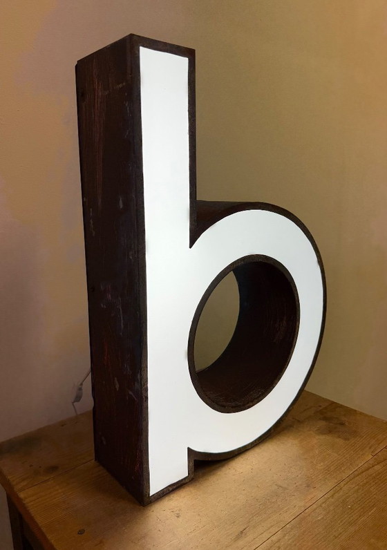 Image 1 of Vintage Illuminated Advertising Letter B , 1960s