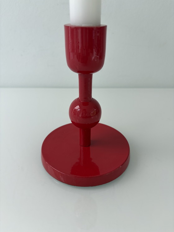 Portacandele in Metallo Rosso Fuoco – Design Moderno – rvs (photo 3 of 10)
