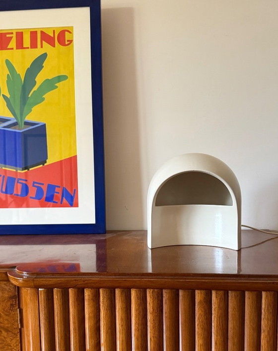 Image 1 of Organic white ceramic table lamp, Italy 1970