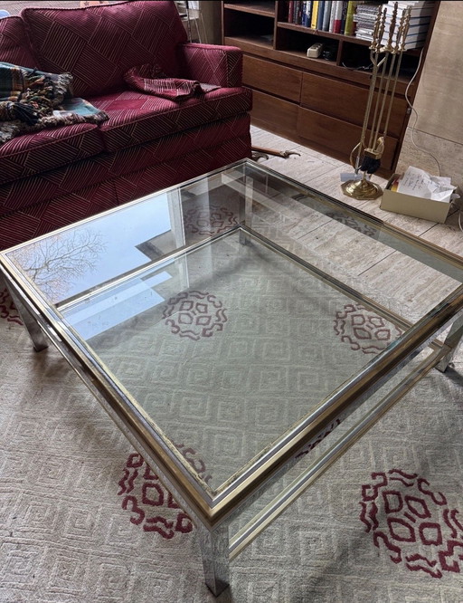 Jean Charles coffee table made of glass and metal - Vintage / Mid-Century