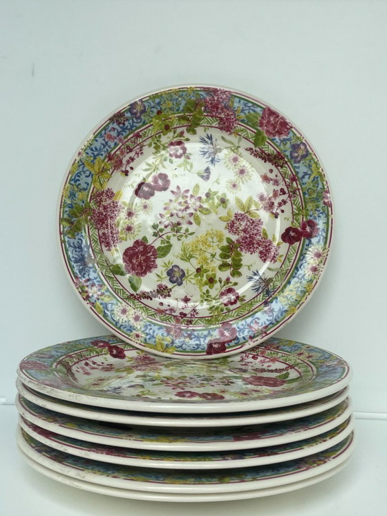 Image 1 of Gien Millefleurs - Isabelle de Borchgrave – Coffret 6 personnes + pichet