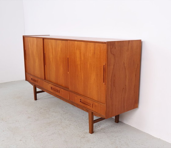 Image 1 of Deens vintage design teak highboard met lades, 1960s