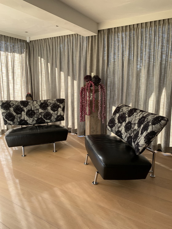 Image 1 of 2x Hennie de Jong Cirkel armchairs in Leolux fabric, optionally also in combination