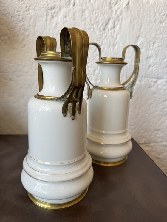 Image 1 of Old Parisian porcelain vases, 19th century