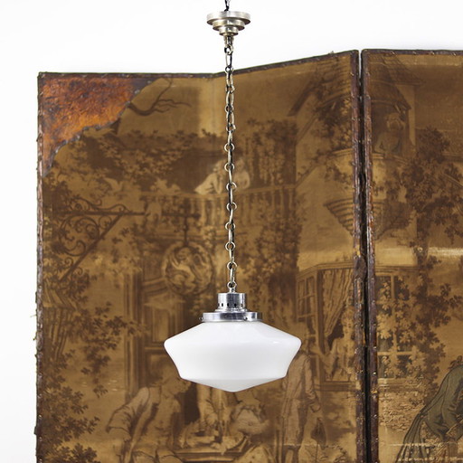 Lampada a sospensione Art Déco in opalino