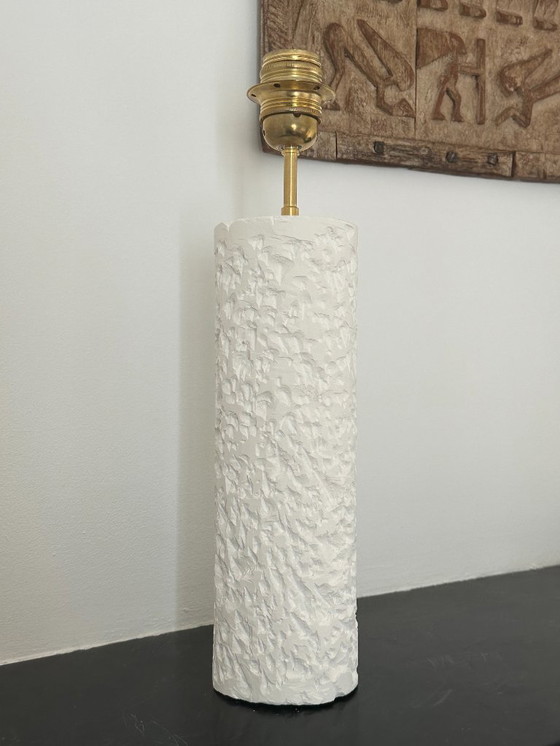 Image 1 of French contemporary plaster lamp, "Colonna" by Renzo Maar
