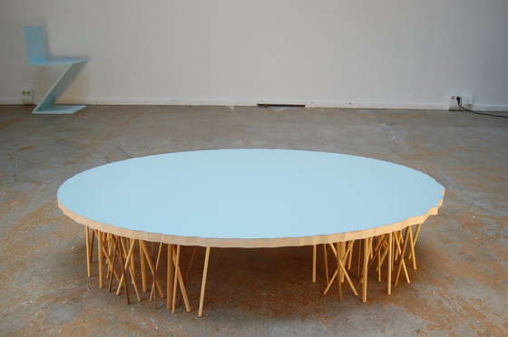 Image 1 of 3x tavolini 100&ONE nei colori bianco, petrolio e tempesta