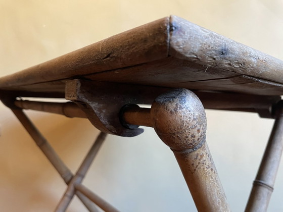 Image 1 of Sfeervolle Klaptafel Bijzettafel Faux Bamboe Frans