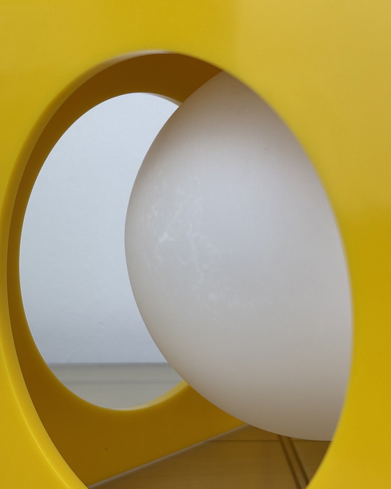 Image 1 of Space Age Ceiling Lamp, Richard Essig, Yellow Minimalistic Cube Design, 1970s, Retro-Futuristic Lamp, Germany, Sputnik Design