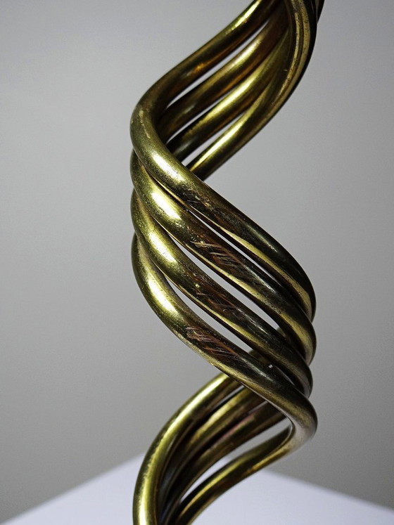 Image 1 of Bougeoir en laiton torsadé "Barley Twist" Mid-Century moderne, 1950-1970