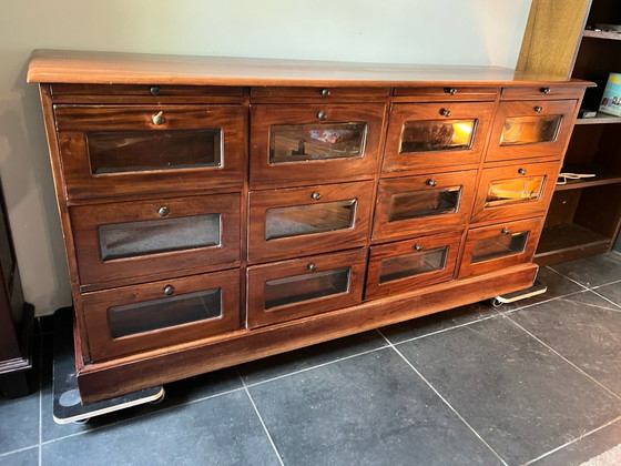 Apothecary cabinet with glass drawers – wooden sideboard (photo 3 of 10)
