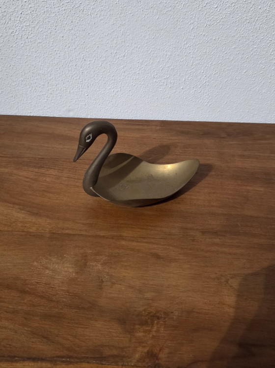 Schwanenschale aus Messing, Schalen, Gold, Vintage (Foto 3 von 5)