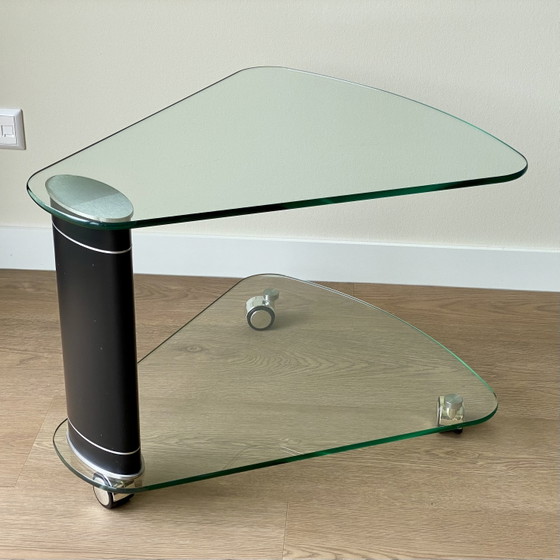 Image 1 of Stressless (Ekornes) Beistelltisch aus Glas auf Rollen