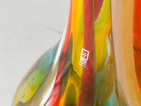 Image 1 of Monumental studio glass vase, Mdina Glass, hand-signed, Malta, 1970s