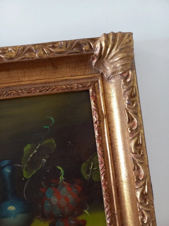 Image 1 of ORIGINAL Ölgemälde auf Karton inkl. Rahmen | Stillleben/Weintrauben | Signiert