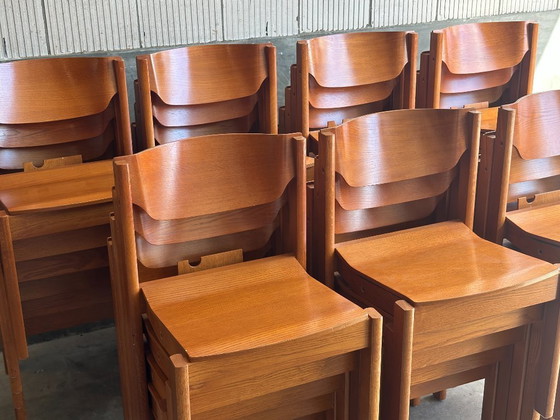 Image 1 of Vintage Scandinavian Oak Chair | Brutalist | 1960s-1970s | Stackable