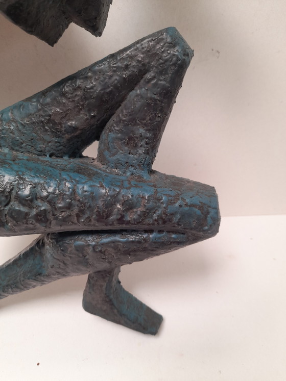 Bassorilievo murale brutalista degli anni '50 – Sculture, Bronze (photo 3 of 7)