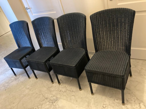 4 sedie da pranzo Lloyd Loom originali blu scuro