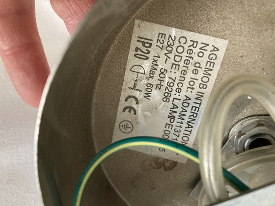 Image 1 of Giant opal glass pendant light by Agemob International, vintage 80s